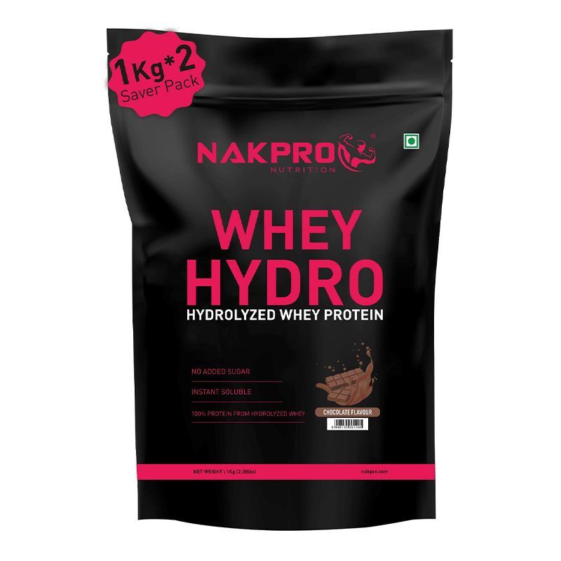 NAKPRO Hydro Whey Protein Hydrolyzed Supplement Powder - Chocolate Flavour